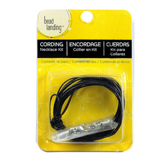 Black Leather Cord Kit &#x26; Findings Necklace Kit by Bead Landing&#x2122;